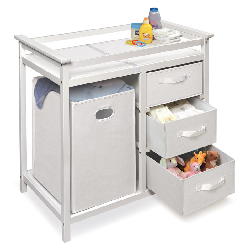 Harriet Bee Sutere Changing Table with Pad and with Baskets & Reviews